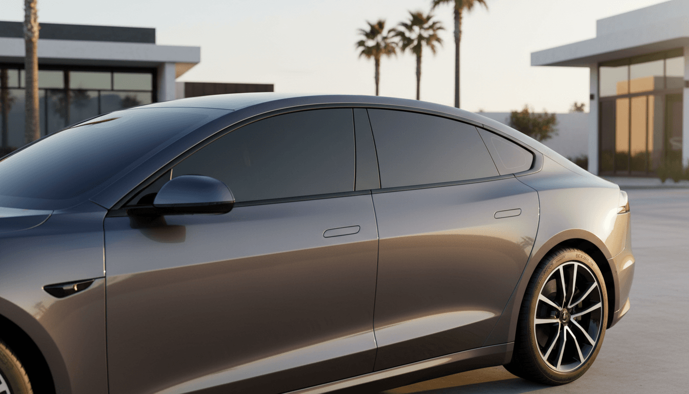 Automotive window tint applied to car windows